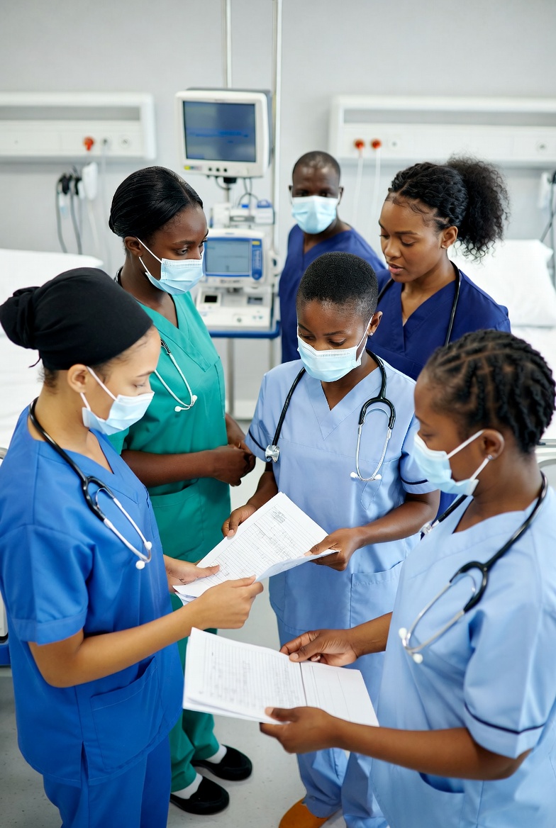 Professional nurse providing home healthcare in Kenya